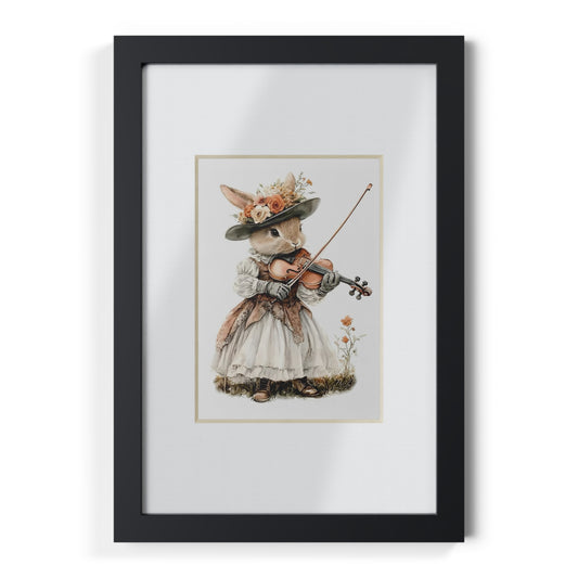 Charming Framed Poster Art, Vintage Rabbit Illustration, Cute Wall Decor, Animal Lover Gift, Home Wall Art, Whimsical Decor
