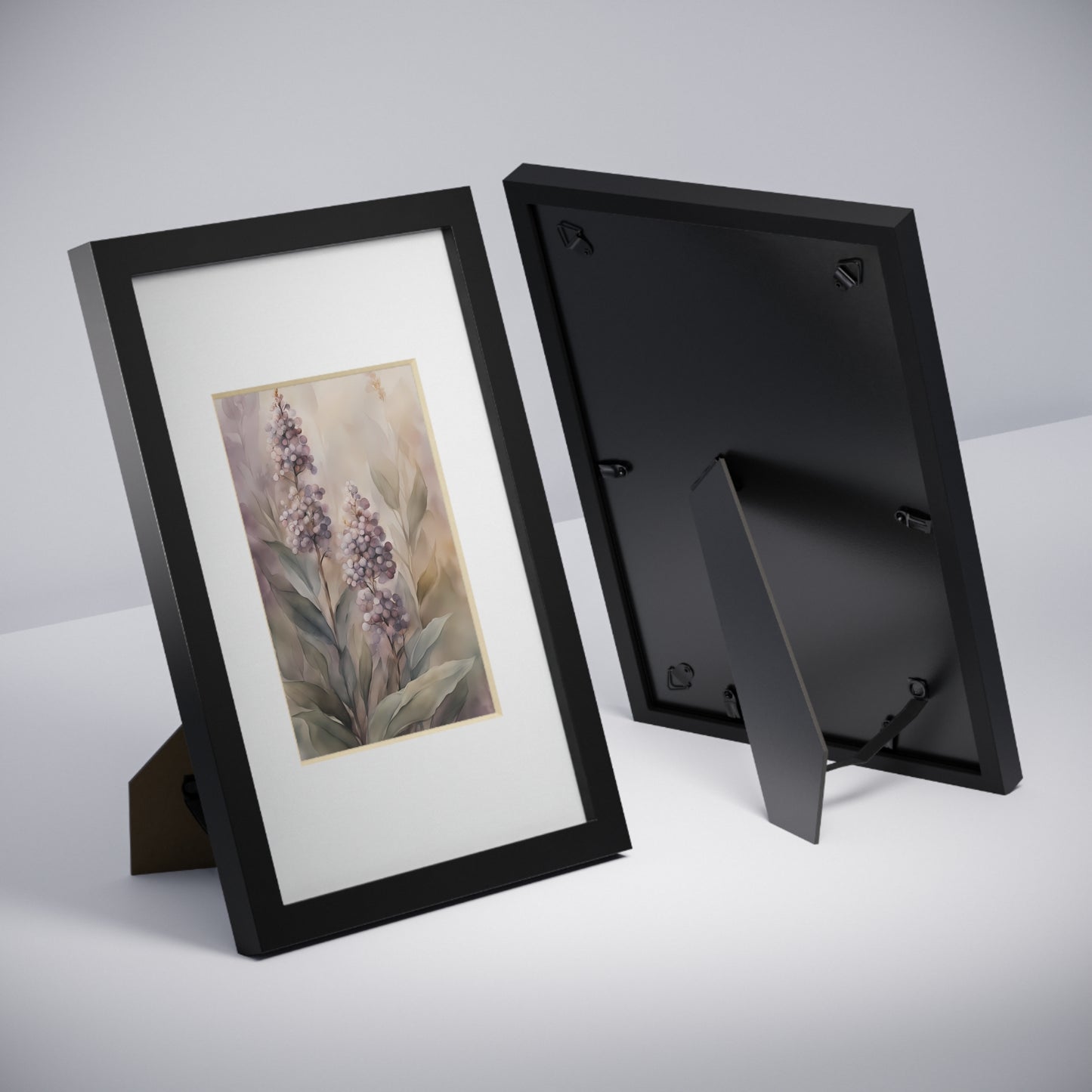 Elegant Framed Floral Poster, Wall Decor, Home Aesthetics, Gift for Nature Lovers, Minimalist Art, Floral Print, Black Frame