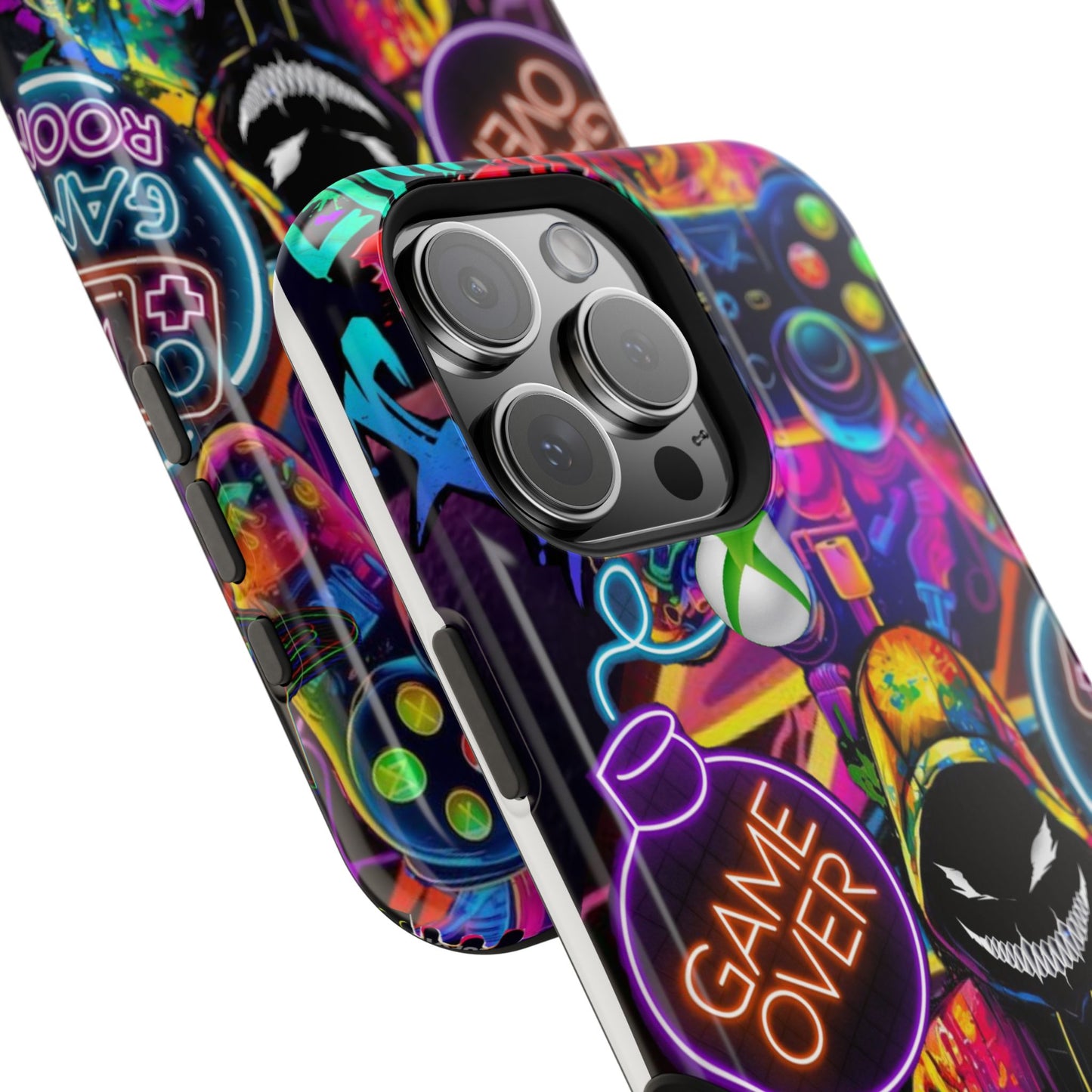 Vibrant Gaming Phone Case, Game Over Design, Impact-Resistant Case, Gamer Gift, Colorful Phone Accessory, Phone Protection