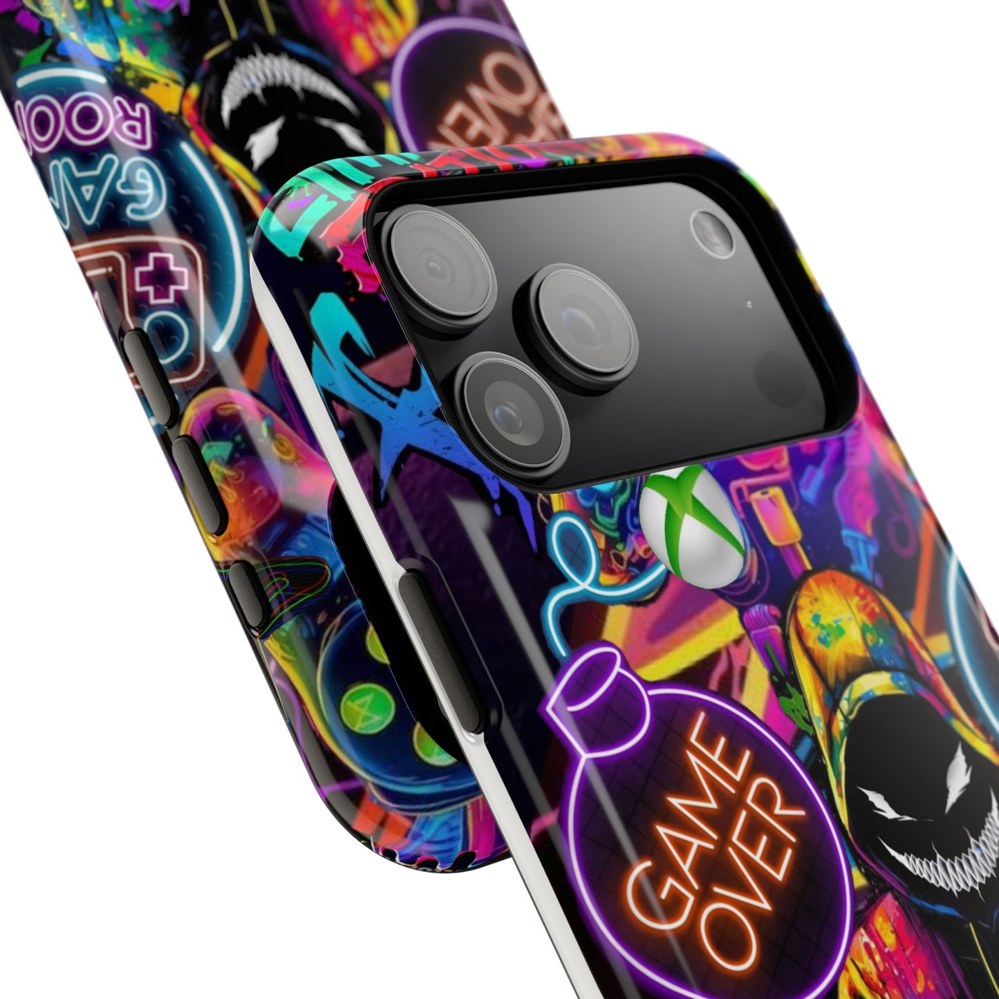 Vibrant Gaming Phone Case, Game Over Design, Impact-Resistant Case, Gamer Gift, Colorful Phone Accessory, Phone Protection
